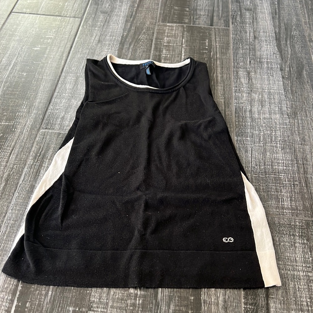 Escada Sport Tank Top Black with White Accent